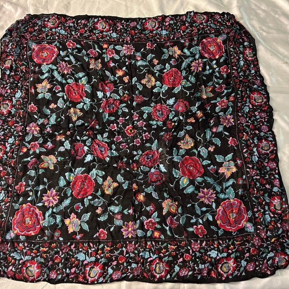 Large floral handkerchief